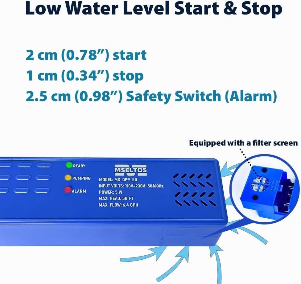 6.4GPH 50FT Max Head Drip Pan HVAC Condensate Pump 110V/230V Auto Safety SwitchK