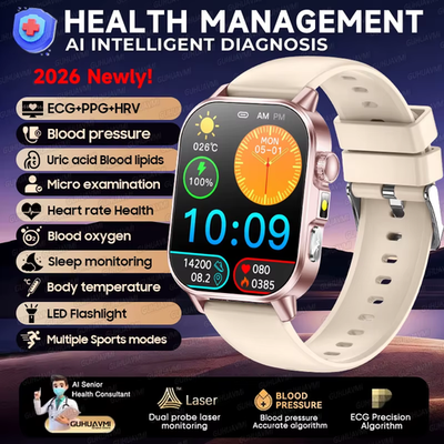 #ad 2026 New ECGPPG Healthy Diagnose Smart Watch Men Body Analysis Blood Pressure L $100.99