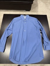 Paul Fredrick Imperial Cotton Dress Shirt Blue Size 16.5 34 Men  s