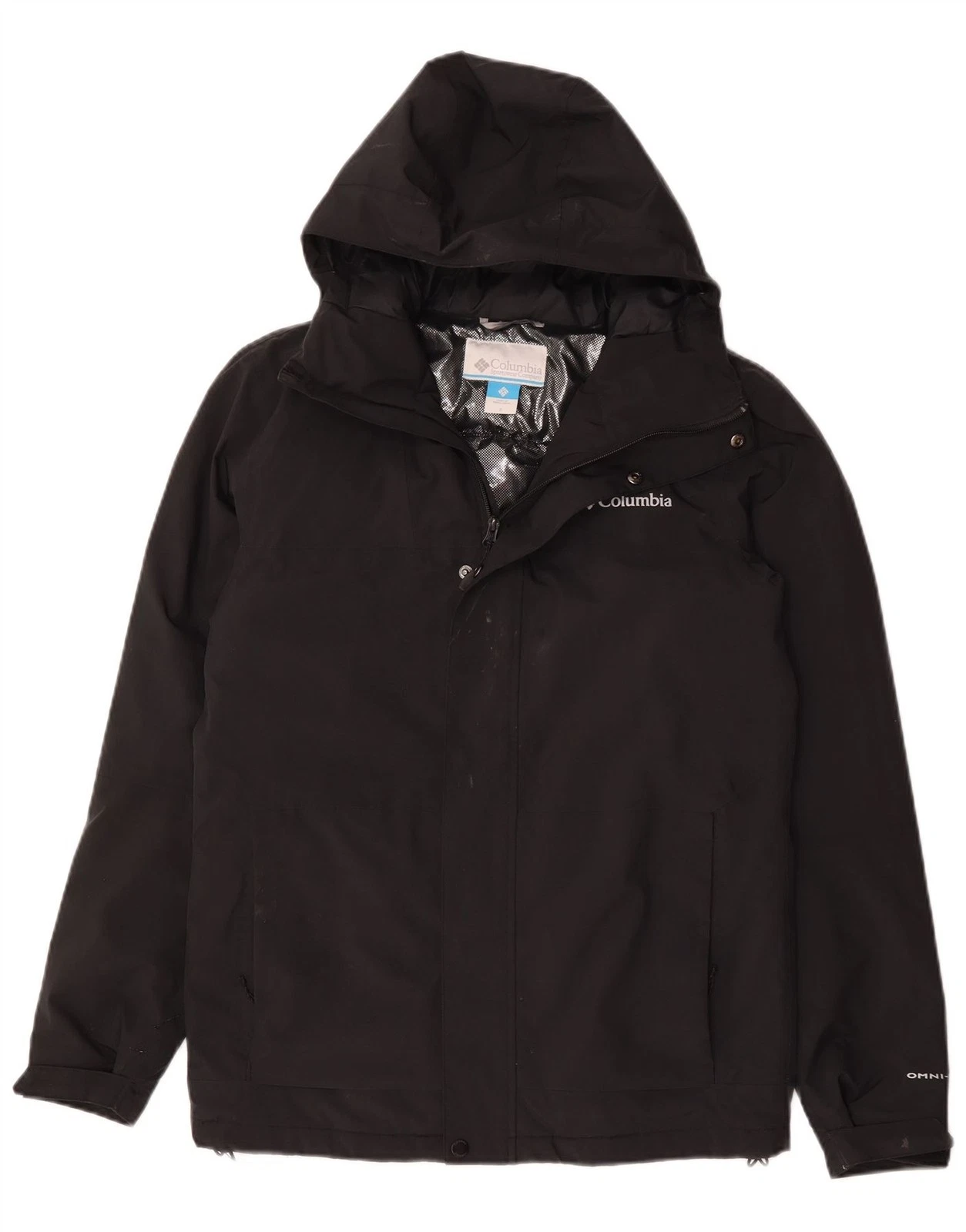 Columbia Mens Hooded Windbreaker Jacket UK 36 Small Black Polyester CB19