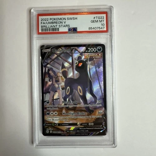 Pokemon Umbreon V TG22 Brilliant Stars Trainer Gallery Full Art Graded - PSA 10