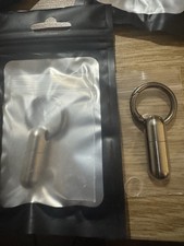 Titanium Keychain Pill Holder, Small Waterproof Pill Case Container 2 Pack