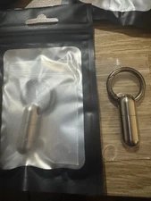 Titanium Keychain Pill Holder, Small Waterproof Pill Case Container 2 Pack