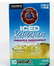 Donut Shop Iced Refreshers Pineapple Passionfruit Single Serve K-Cup Pods 6/25
