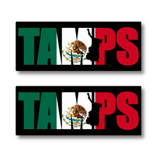 Tamaulipas, TAMPS Mexico Sticker Travel Vinyl Decal for Laptops  Tablets 2PK