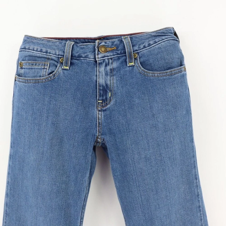 Pantalones de mezclilla Chadwick's tiro bajo bootcut para mujer talla 2P azul mezcla de algodón Foto 4 de 4