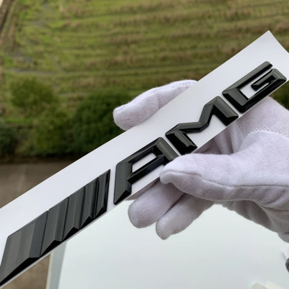 Mercedes AMG Logo Aufkleber Emblem Schriftzug Schwarz glänz für Heckklappe - Bild 2 von 4