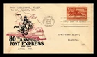 US COVER PONY EXPRESS 80TH ANNIVERSARY FIRST DAY ISSUE SCOTT 894