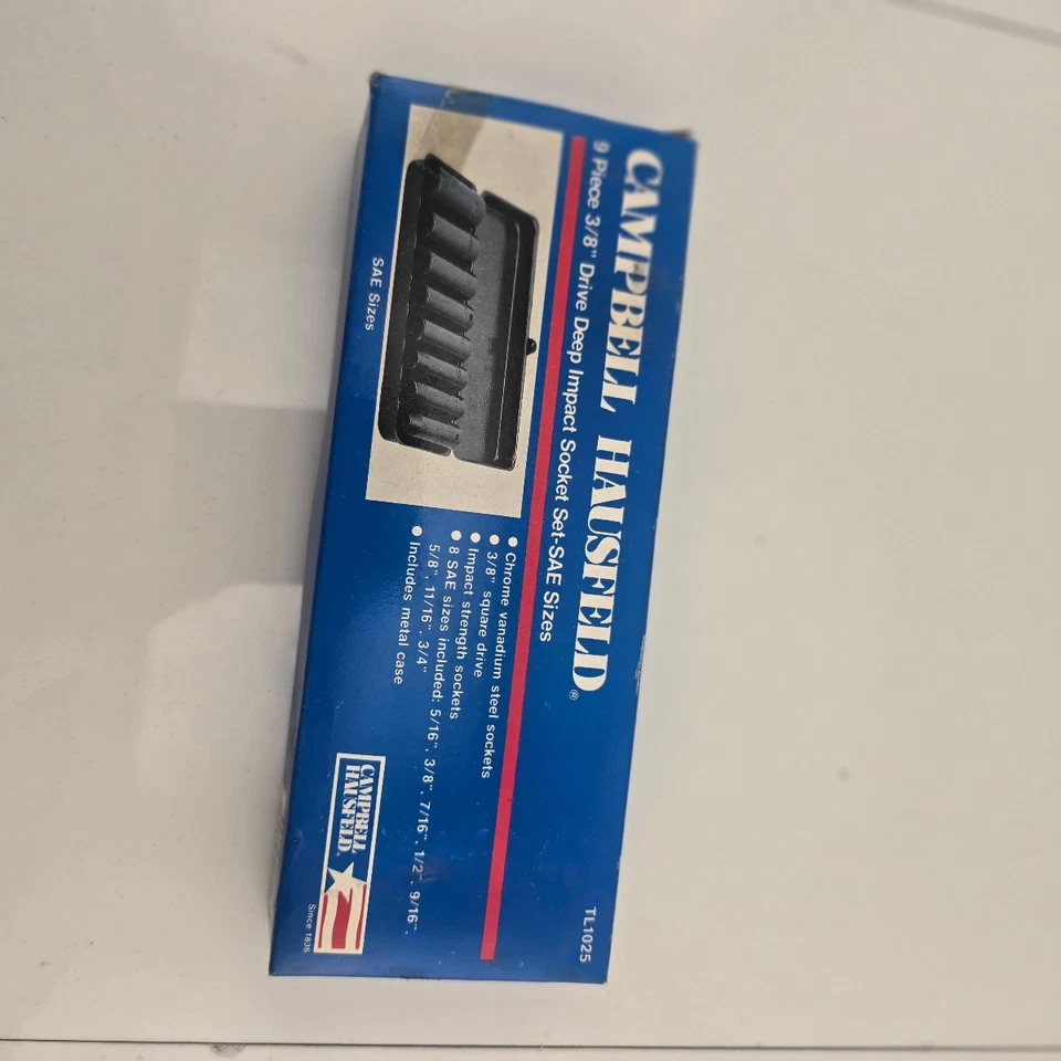 Campbell Hausfeld 9 peças 3/8" conjunto de soquete de impacto profundo SAE com estojo de metal - Imagem 2 de 4