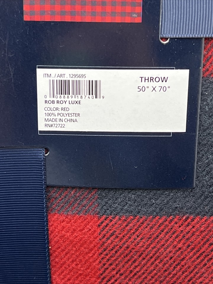 NWT Pendleton Home Collection Rob Roy Luxe Throw Blanket 50 X 70 Red