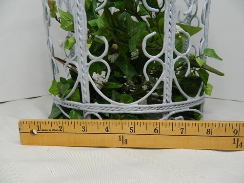 Domed Bird Cage w/ Greenery & Bird for Home Decor 12"H Removeable Top Light Gray - Picture 8 of 13
