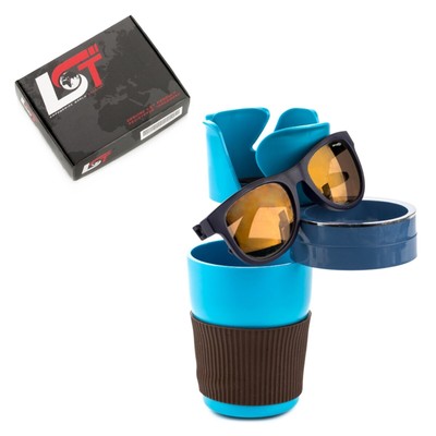 5in1 Multi-Funktion Auto Getränkehalter Organizer hellblau für ALFA ROMEO