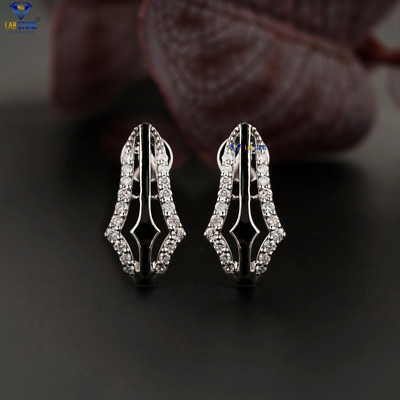 0.432 TCW Round Cut Moissanite Diamond Earring 10k White Gold Labstone