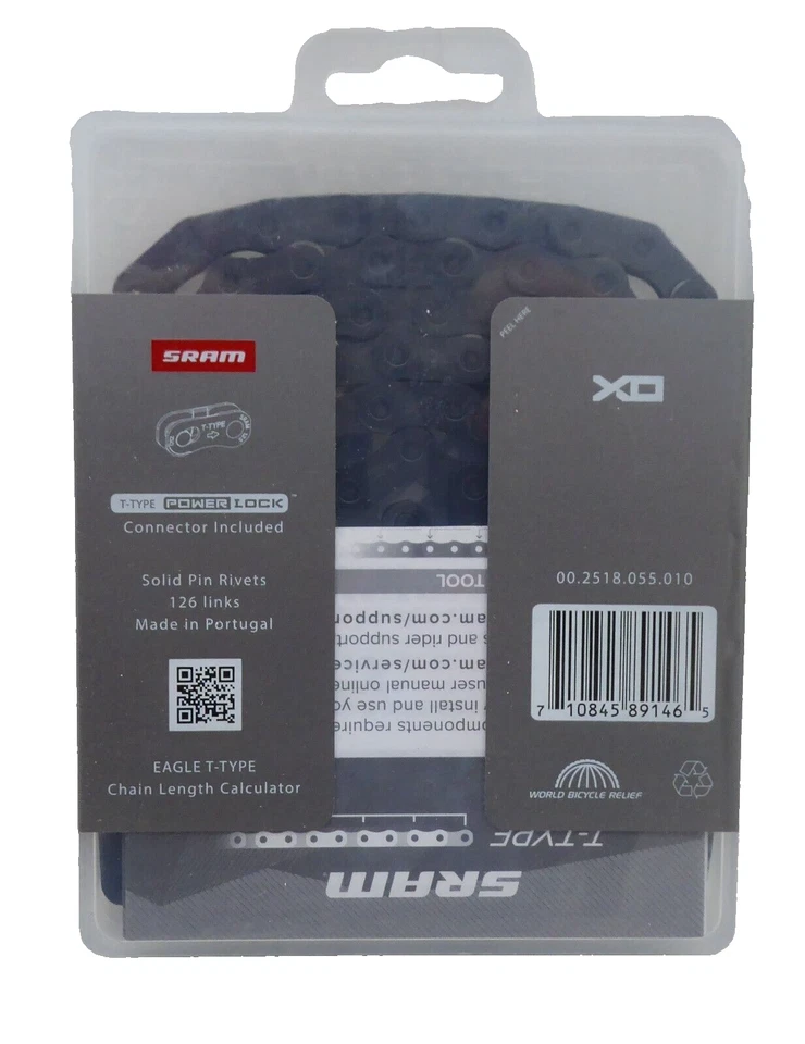 Cadena plana tipo T SRAM X0 Eagle - 12 velocidades, 126 eslabones, pasador sólido, incluye Foto 2 de 2