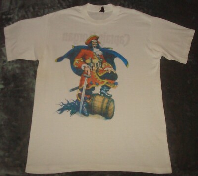 VTG 80s CAPTAIN MORGAN ORIGINAL SPICED RUM T SHIRT XL SINGLE STITCH PROMO 2 SIDE