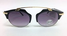 NEW DEB & DAVE BLACK+GOLD BROW BAR,100% UV PURPLE LENS SUNGLASSES