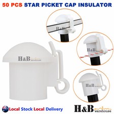 50 Pcs Cap Insulators Star Picket Insulator Electric Fence Post Poly Wire Tape