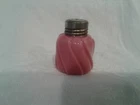 Antique EAPG Dithridge PRINCESS PINK SWIRL cased glass salt or pepper shaker