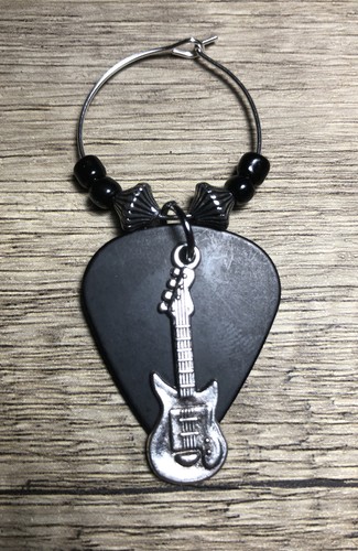Marcatori per bicchieri da vino, tema chitarra, realizzati in Texas - Foto 2 di 7