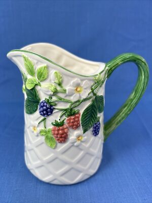 Otagirl Vintage Raspberry And BlackBerry Pitcher 5 3/4  X 4  X 3 