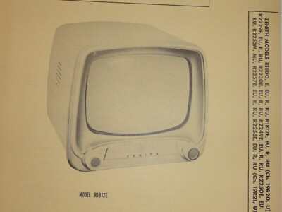 Original Sams Photofact Manual ZENITH R1800, E, EU, R, RU, R1812E, EU, R (267)