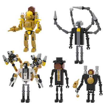 Robot Model Building Blocks Drill Man Action Figure Game Clockman MOC  Bricks Toy
