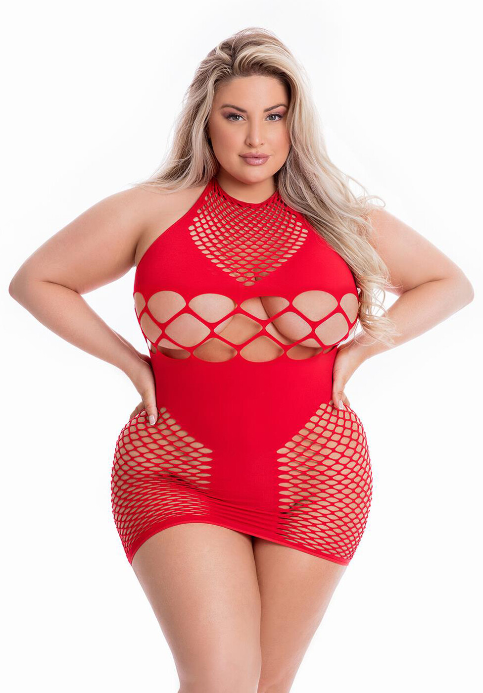 Vestido Curvy Girl Gone Bad - Rojo En Oferta Vestido De Malla Talla Grande - Rojo