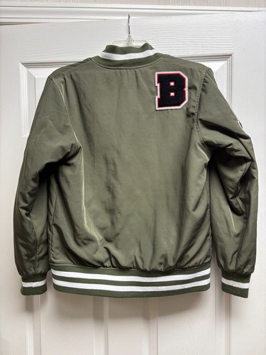 Vintage A Bathing Ape BAPE Varsity Bomber Jacket Green Orange Logo Japan Size S - Picture 16 of 24