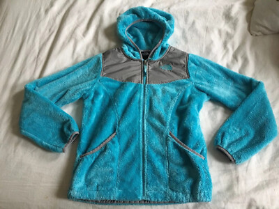 THE NORTH FACE GIRLS' OSO Zip Hooded Turquoise JACKET
