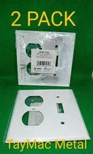 2 PACK TayMac WW-TD Standard Metallic Wallplate with 1 Toggle, 1 Duplex = 2 Gang