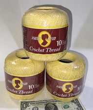 Lot 3 New South Maid 143 Soft Yellow 100 Cotton Size 10 Crochet Thread 350 yds