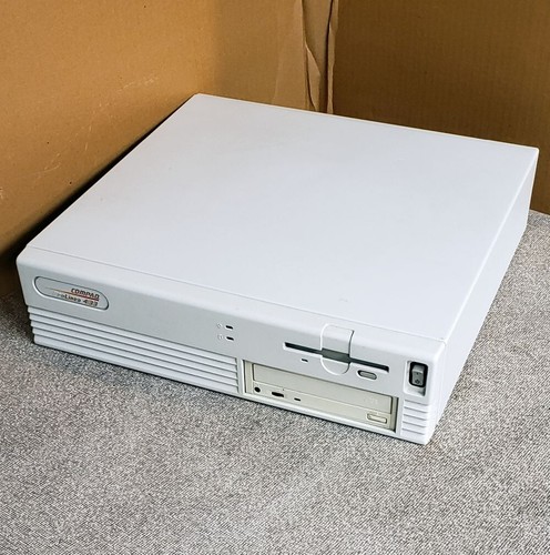 Vintage Compaq Prolinea 4 33 Desktop PC 486DX CD ROM Sound DOS 