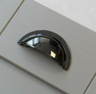 10x 64mm Black Handles Gloss Nickel Cup Kitchen Cabinet Cupboard Drawer Pull