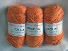 Lot of 3 Skeins Filatura Lanarota LUXOR DK Yarn Cotton Acrylic Blend #154 Mango