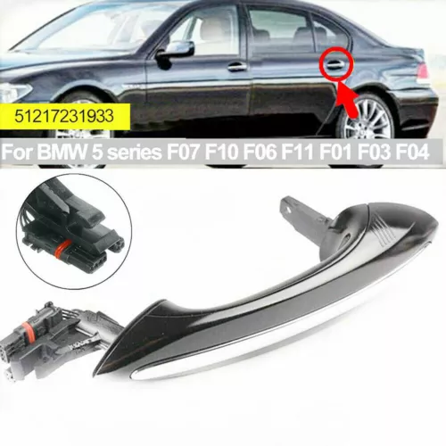 Black Comfort Access Exterior Door Handle Fit For BMW F01 F04 F06 F07 F10 F11~ - Foto 13 di 16