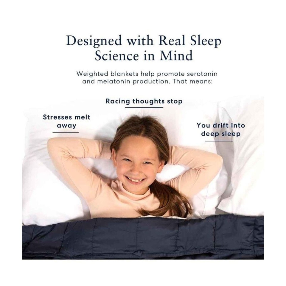 Luna Luxe Cotton Kids Weighted Blanket 5lb 36" x 48" Dark Grey eBay