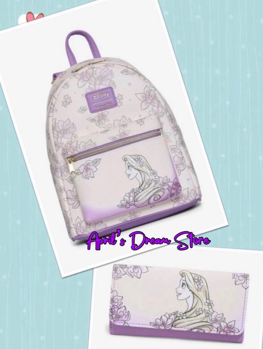 Loungefly Disney Tangled Rapunzel Sketch Mini backpack Wallet Set