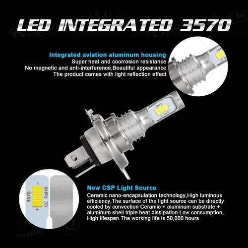 6000K LED Headlight bulbs for KIOTI CK20 CK25 CK27 CK30 DK35 DK40 DK45 DK50 DK65 - Picture 6 of 12