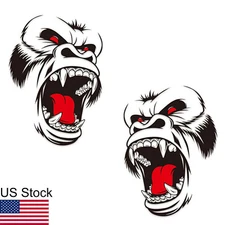 2Pcs Horror Ape Totem Graphics Car Side Body Fender Decal Vinyl DIY Stickers