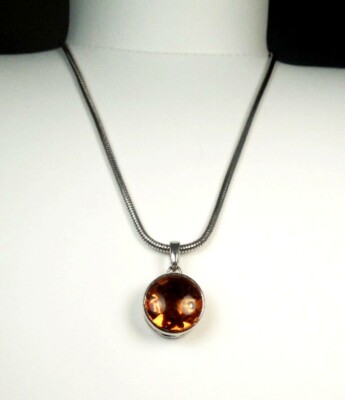 Neu Designer Paola DeLuca italienische Sterling 17 mm Citrin Halskette * Geschenkbox