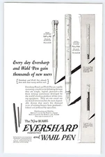 1925 EVERSHARP PERFECTED WAHL PEN VTG 6.5"X10" Magazine Ad 1920's M450