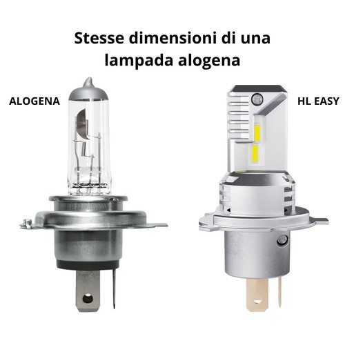 COPPIA LAMPADE LAMPADINE H4 LED HL EASY OSRAM LUCE BIANCA 6000K ALTA LUMINOSITA' - Foto 2 di 5