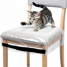 6 Pack Plastic Chair Covers, Stain Water and Kitty Scratch Resistant Clear Dinin