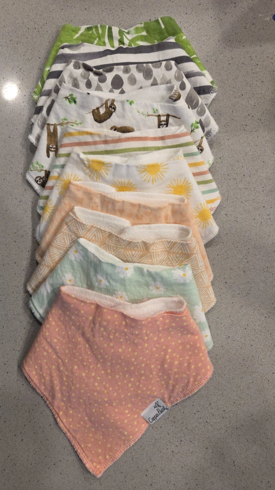 Copper Pearl Bandana Bibs Set of 10 Various Patterns
Opens in a new window or tab