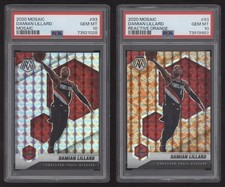 2020 Panini MOSAIC PRIZM & REACTIVE ORANGE Parallel #93 Damian Lillard PSA 10!