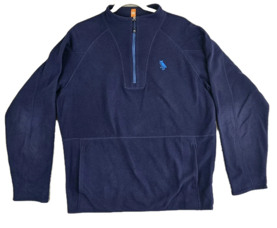 Peter Millar 1/4 Zip Fleece Pullover Bohemian Club 150 Owl Men's Large Navy Blue - Image 2 of 4