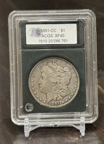 MORGAN SILVER DOLLAR 1891 CC - EXTREMELY FINE SHARP DETAILS