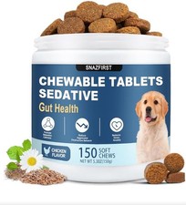 Snazfirst Sedative Gut Health Chewable Tablets Soft Chews for Dogs 150 Count