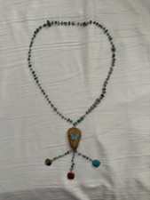 Handmade Turquoise & Agate Butterfly Pendant Necklace