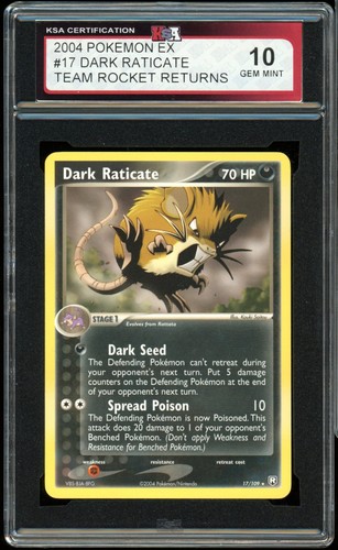 2004 Pokemon Team Rocket Returns #17 Dark Raticate Regular KSA 10 Gem Mint